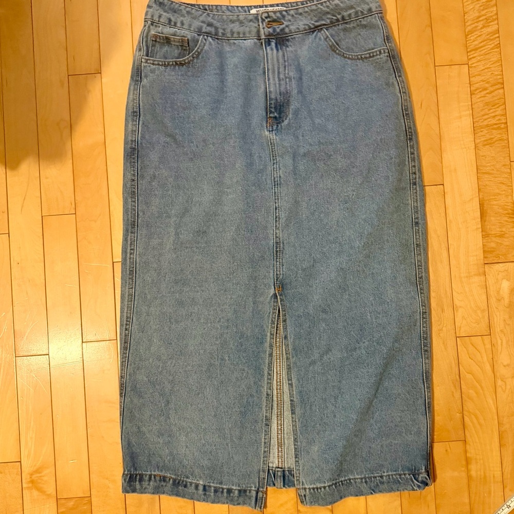 Velvet Heart Blue Denim Midi Skirt